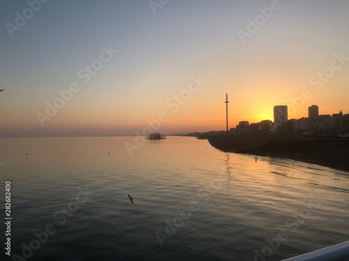 Fototapeta Naklejka Na Ścianę i Meble -  sunset over harbour