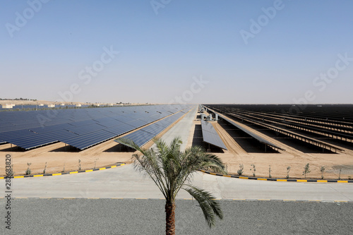 A field of solar photovoltaic panels 