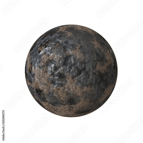 metal planet isolated on white background © Stas