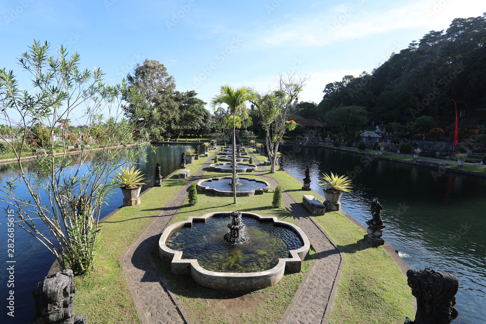 Bali, Indonesia – July 2 2018: The Tirta Gangga Water Palace in east Bali, Indonesia