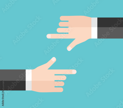 Two businessmen, blaming concept