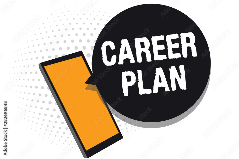 Conceptual hand writing showing Career Plan. Business photo text ongoing process where you Explore your interests and abilities Cell phone receiving messages chats information using applications Conceptual hand writing showing Career Plan. Business photo text ongoing process where you Explore your interests and abilities Cell phone receiving messages chats information using applications