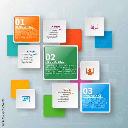 Abstract 3D Paper Infographics. Business template .Vector illustration