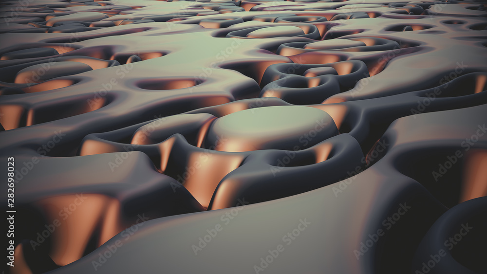 Obraz premium Abstract bubbling liquid 3d surface