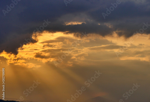 beautiful golden sunset sky landscape