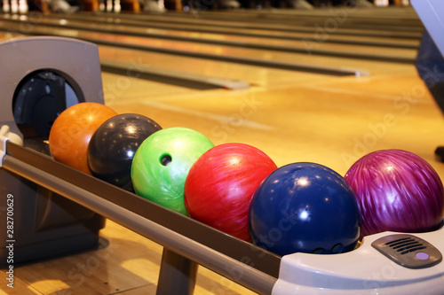 Detailed view of a bowling lane