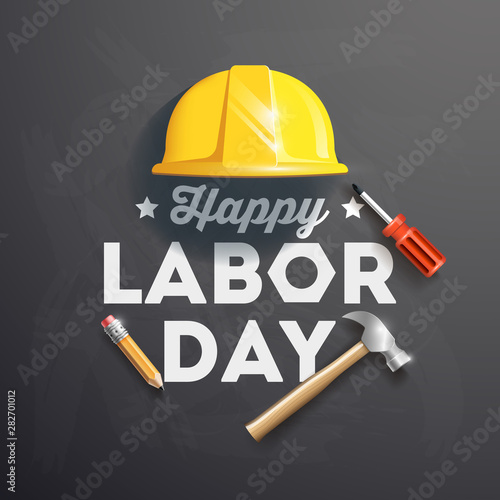 Happy Labor Day banner. Design template. Vector illustration photo