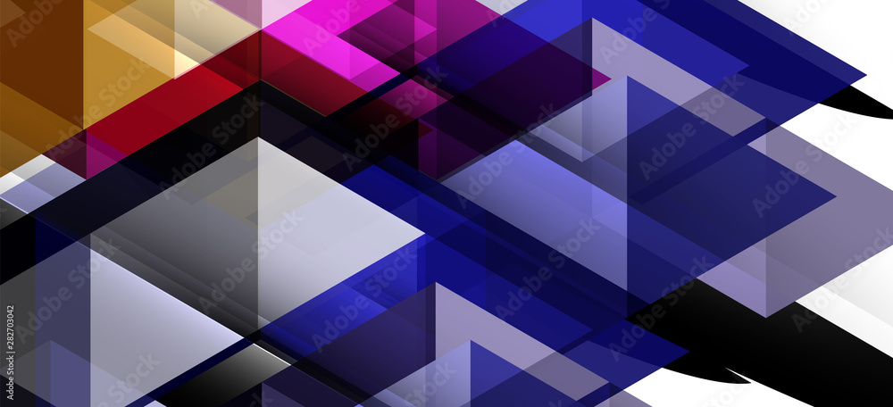 Obraz premium Colorful repeating triangles modern geometric in contemporary style on white background. Abstract geometric shape. Modern stylish texture