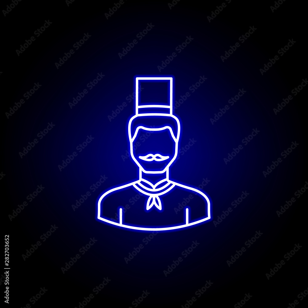 avatar cooker outline icon in blue neon style. Signs and symbols can be used for web logo mobile app UI UX avatar cooker outline icon in blue neon style. Signs and symbols can be used for web logo mobile app UI UX