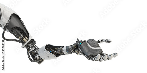 Prosthetic handsome robotic arm, 3d rendering
