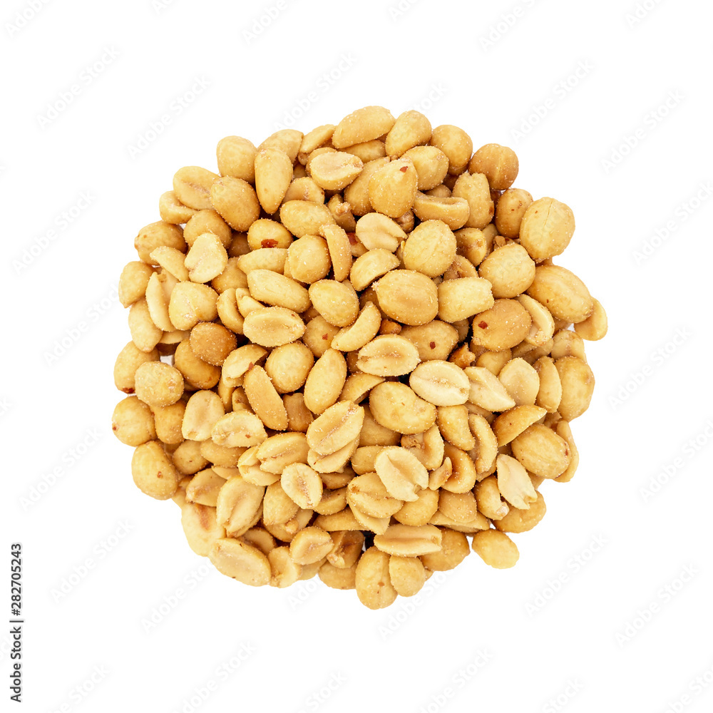 Salted peanuts isolated on white background Salted peanuts isolated on white background