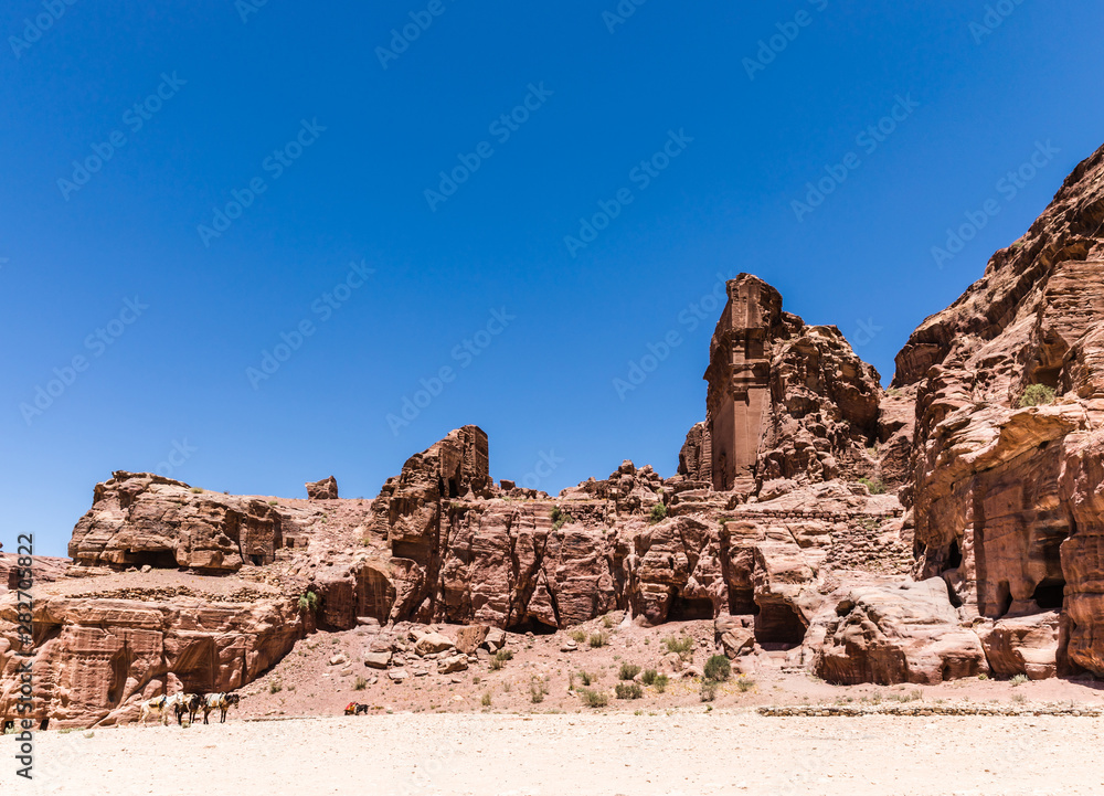 Petra - ancient city, capital of the Edomites, and later the capital of the Nabataean Kingdom, world famous tourist landmark. Jordan Petra - ancient city, capital of the Edomites, and later the capital of the Nabataean Kingdom, world famous tourist landmark. Jordan