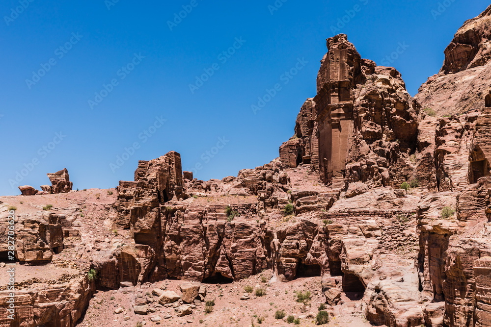 Petra - ancient city, capital of the Edomites, and later the capital of the Nabataean Kingdom, world famous tourist landmark. Jordan Petra - ancient city, capital of the Edomites, and later the capital of the Nabataean Kingdom, world famous tourist landmark. Jordan
