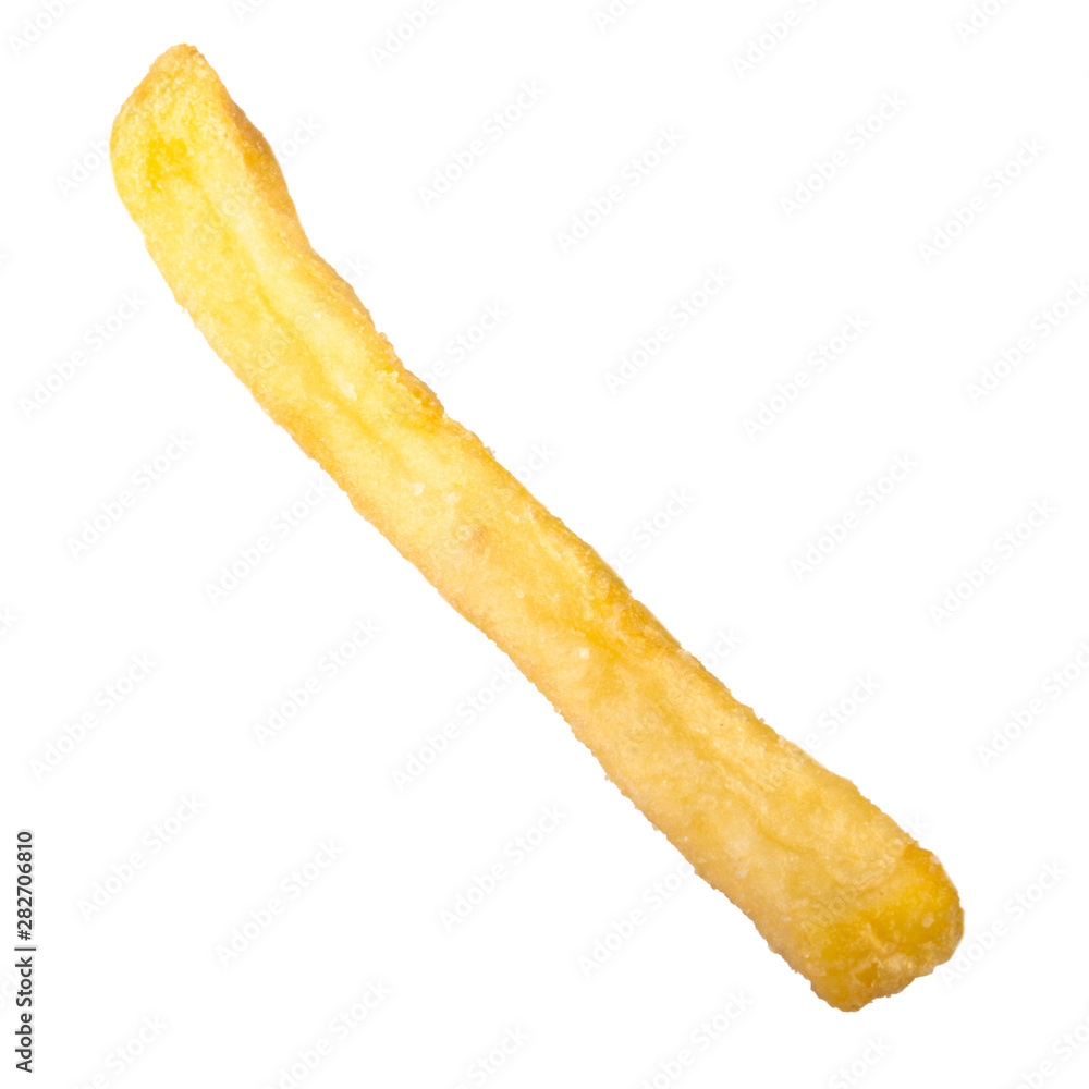 single french-fried potato isolated on white