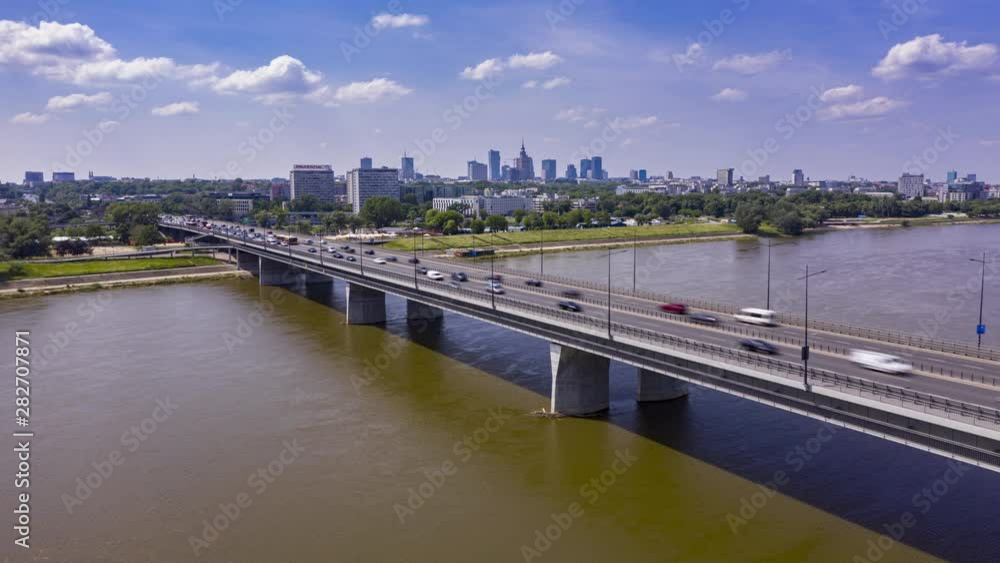 Hyperlapse of Lazienkowski Bridge in Warsaw. Hyperlapse of Lazienkowski Bridge in Warsaw.