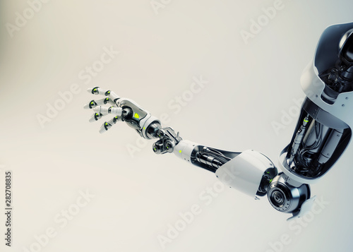 Prosthetic robotic arm, 3d rendering