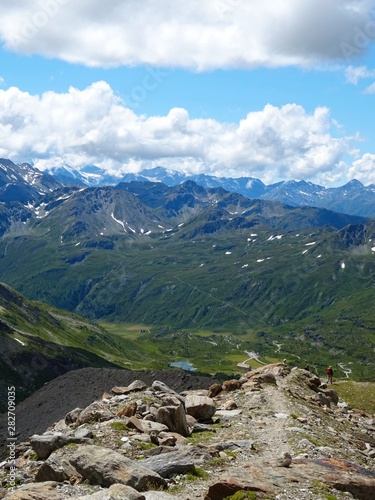 The nature, the woods and the glaciers of the Swiss Alps during a summer day at SimplonPass - August 2019.