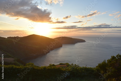 sunset in S  o Miguel  Azores  Miradouro de Santa Iria 