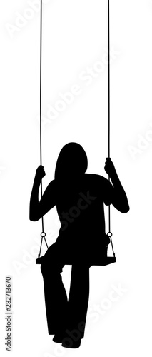 Young woman sitting on a swing