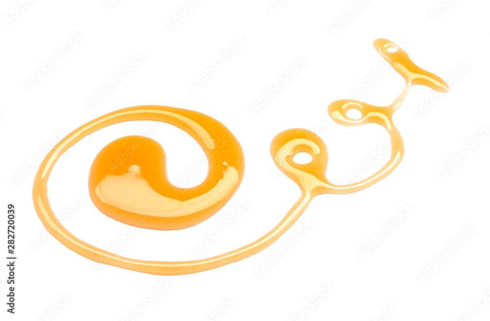 Spilled honey on white background Spilled honey on white background