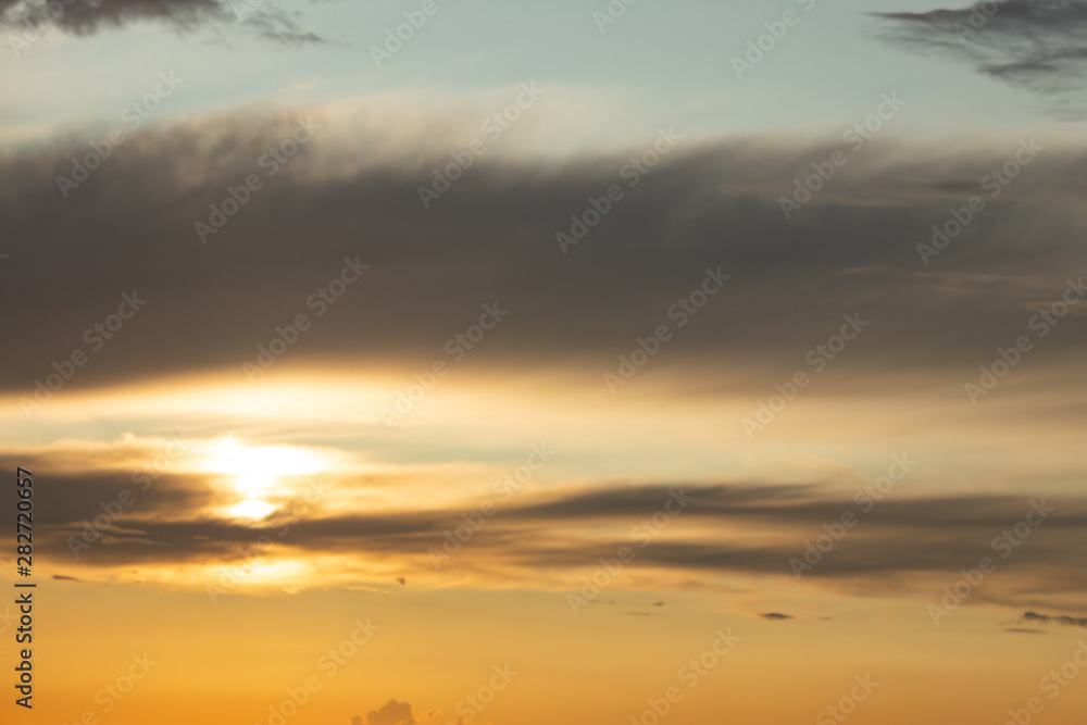 Fototapeta premium Beautiful sky with sunset, summer sunset