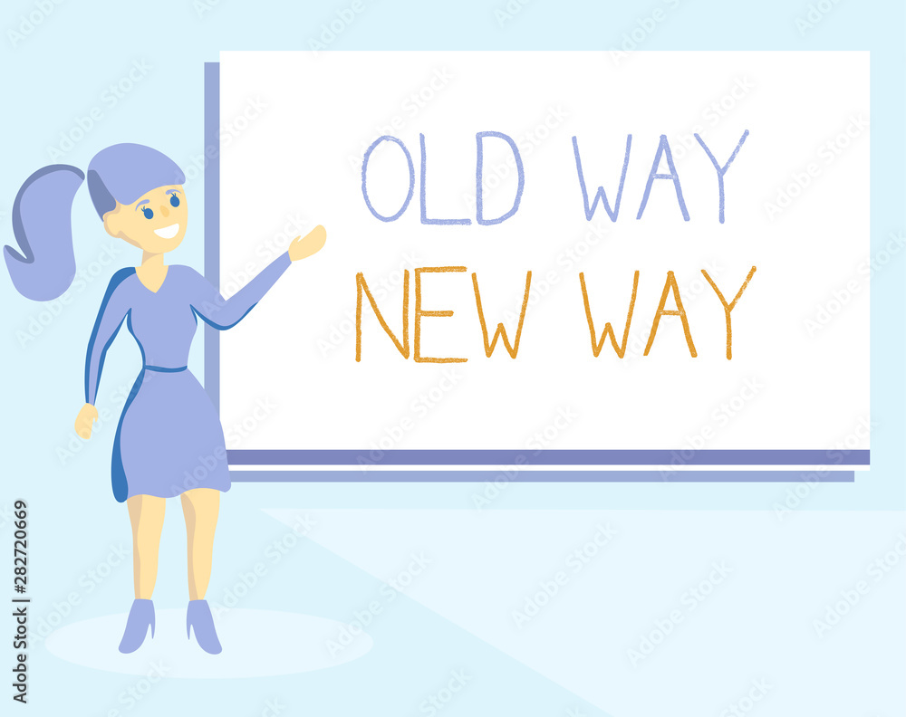 Word writing text Old Way New Way. Business concept for The different way to fulfill the desired purposes.