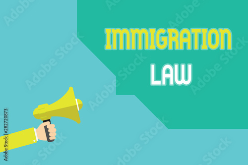 Принти на полотні Writing note showing Immigration Law