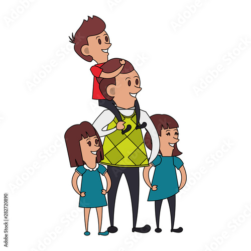 fathers day family celebration cartoon
