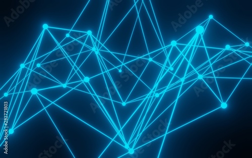 Abstract 3d rendering low poly line wall 