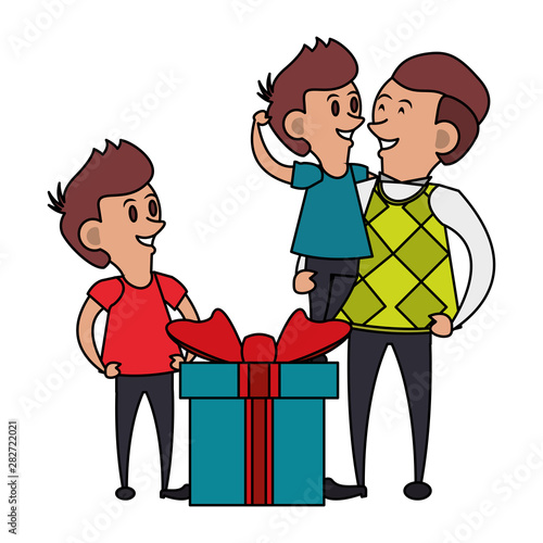 fathers day family celebration cartoon