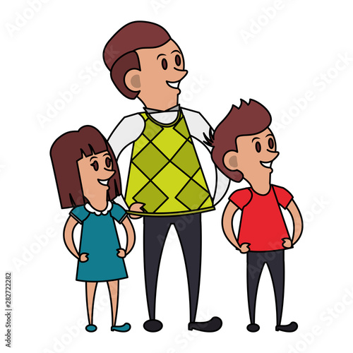 fathers day family celebration cartoon