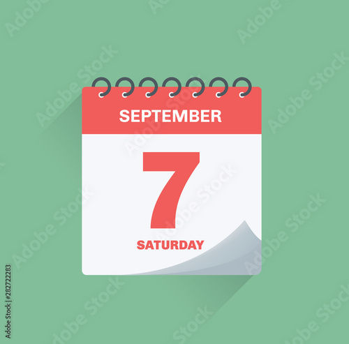 Day calendar with date September 7