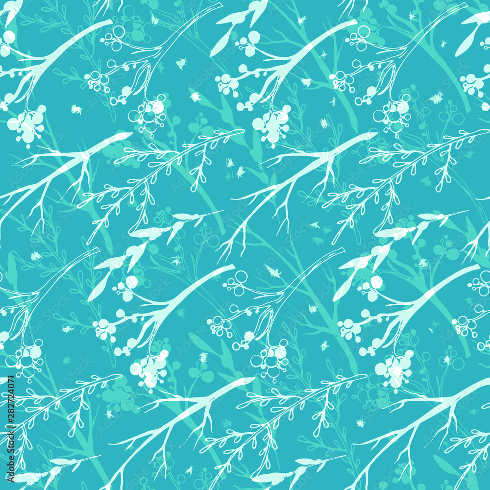Floral vector branches seamless pattern Floral vector branches seamless pattern