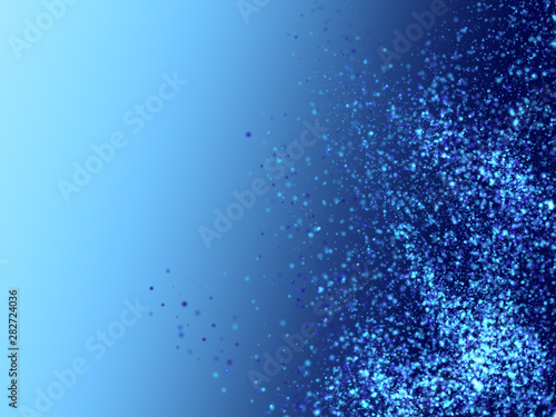 Abstract water sparkling background with many blured light bubbles like in the ocean on a smooth gradient