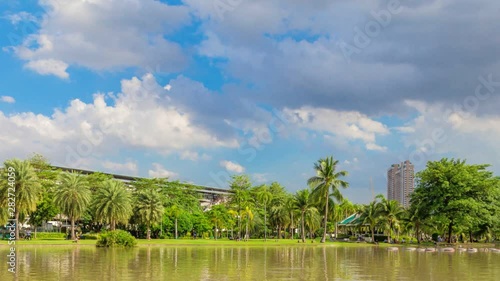  Park in central Bangkok. Chatuchak Park is a popular place on weekends.Time lapse video