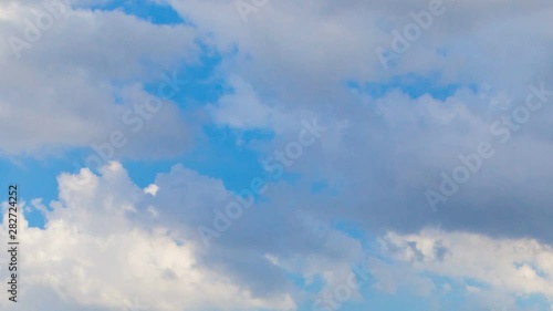 Clouds on a windy day The sky is blue. Time lapse video