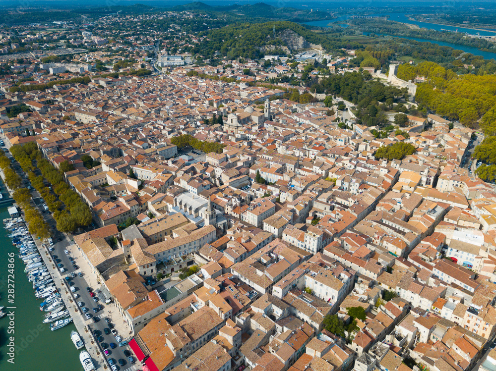 Aerial view of Beaucaire, France