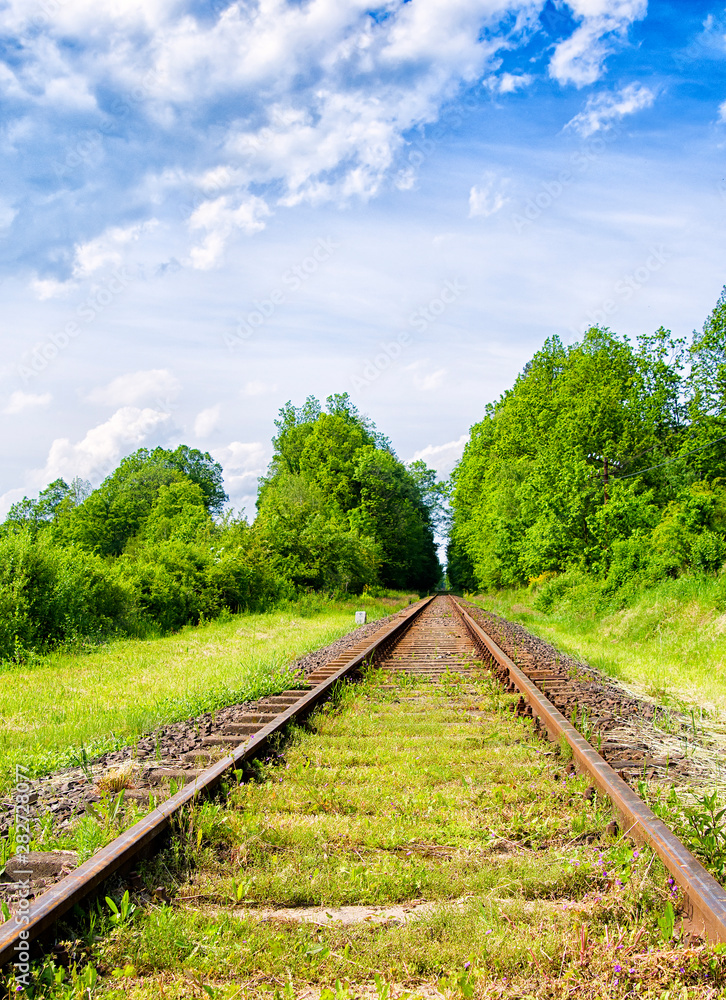 Obraz premium beautiful green railway