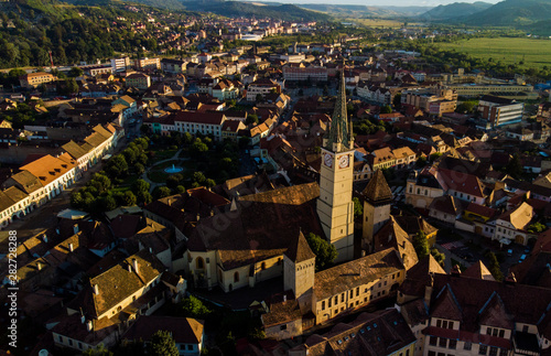 Aerial view of Medias, Romania