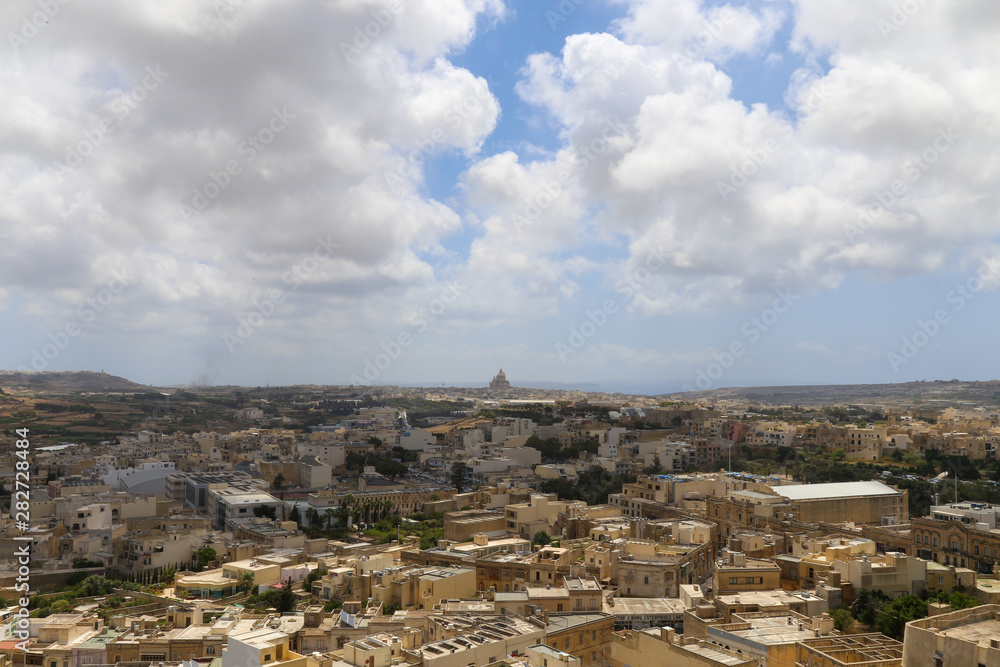Panoramic view of Rabat, Victoria, Gozo, Malta