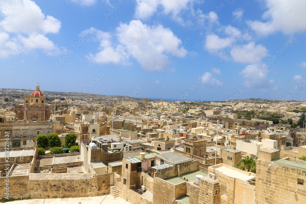 Panoramic view of Rabat, Victoria, Gozo, Malta