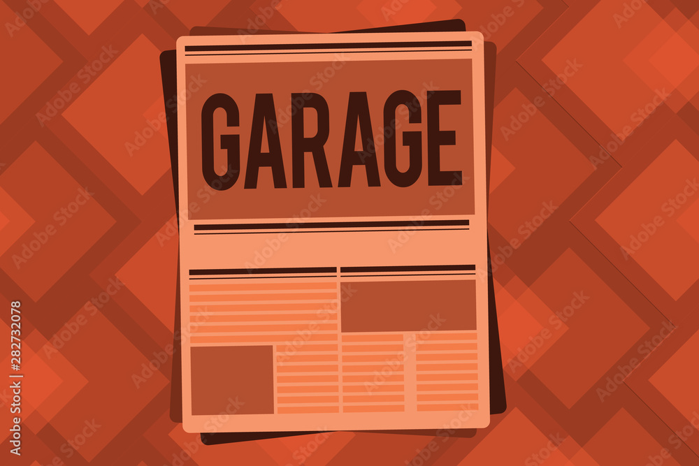 Obraz premium Conceptual hand writing showing Garage. Business photo text building for housing a motor vehicle or vehicles to put them in.
