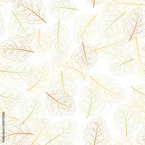 Autumn leaves seamless in beautiful style. Seamless leaf pattern.