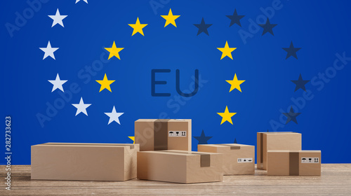 postal packages in front of...