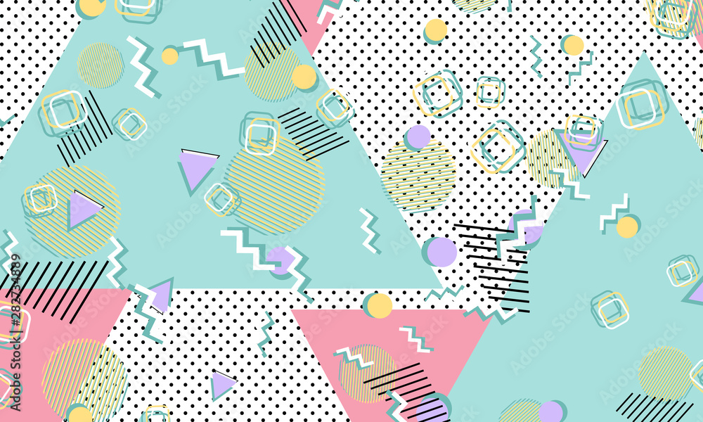 Memphis pattern. Geometric shapes. Hipster style Memphis pattern. Geometric shapes. Hipster style