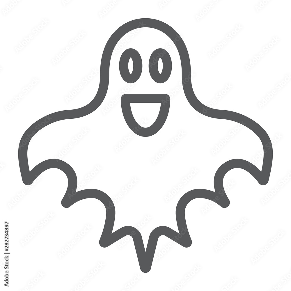 Ghost line icon, halloween and horror, spirit sign, vector graphics, a linear pattern on a white background. Ghost line icon, halloween and horror, spirit sign, vector graphics, a linear pattern on a white background.