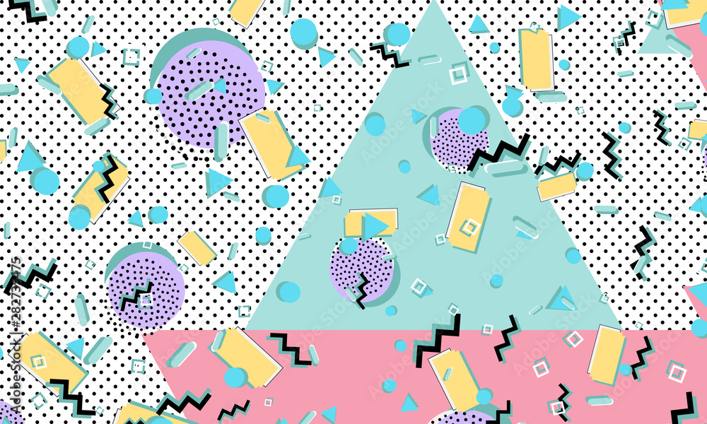 Memphis pattern. Geometric shapes. Hipster style Memphis pattern. Geometric shapes. Hipster style