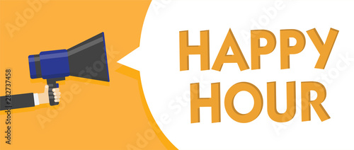 Εκτύπωση καμβά Text sign showing Happy Hour
