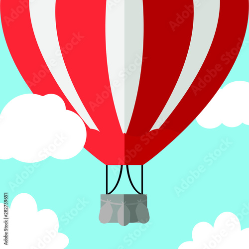 Hot air balloon set. Modern and trendy flat design style. Vector illustration, good for background, brand logo, web graphics. 