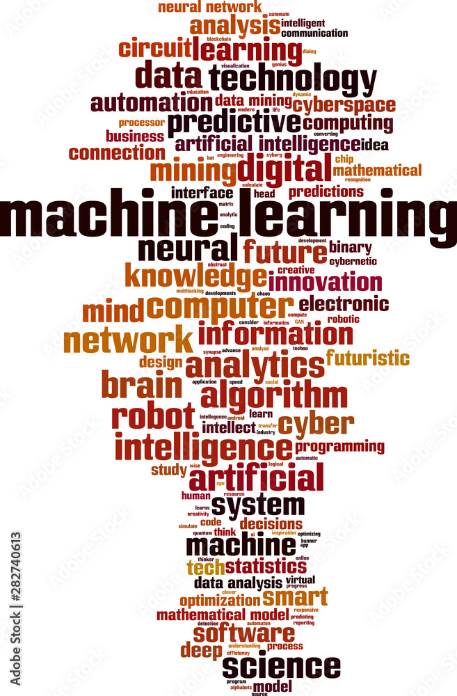 Obraz premium Machine learning word cloud